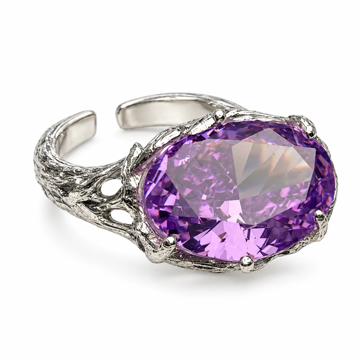 The Violet Ring, three-quarter studio view on a white background